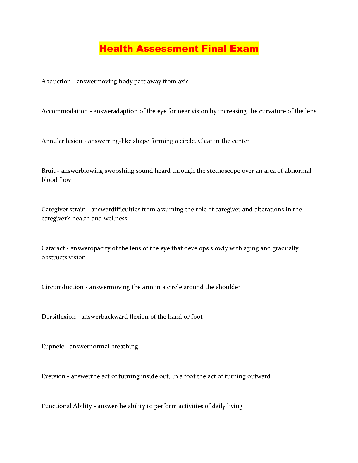 Preview image for NURS 6512 Final Exam. Latest 2021